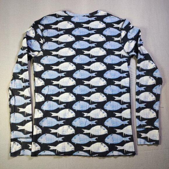 Joe Boxer Frozen fish shirt men's youth L blue with graphic design, long sleeve - Picture 3 of 7